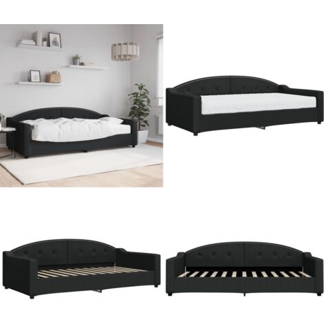 Sofá cama con colchón tela negro 100x200 cm - Sofá cama 2 en 1 - Sofá cama con colchón