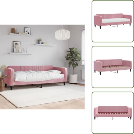 Sofá cama con colchón - vidaXL Sofá cama con colchón terciopelo rosa 80x200 cm - Sofá cama con espuma