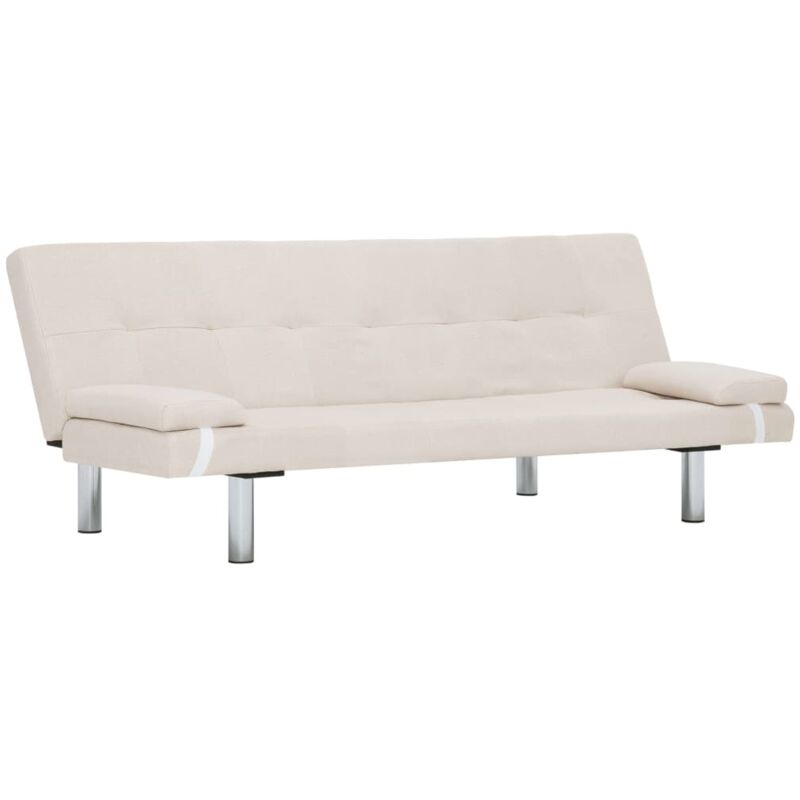 

Sofá Cama con Dos Almohadas de Poliéster Crema - Crema - Vidaxl