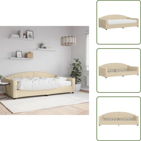 Sofá cama con espuma - vidaXL Sofá cama con colchón tela crema 100x200 cm - Sofá cama para salón