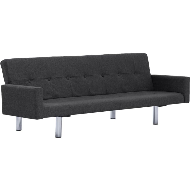 

Sofá Cama con Reposabrazos de Poliéster Gris Oscuro - Gris - Vidaxl