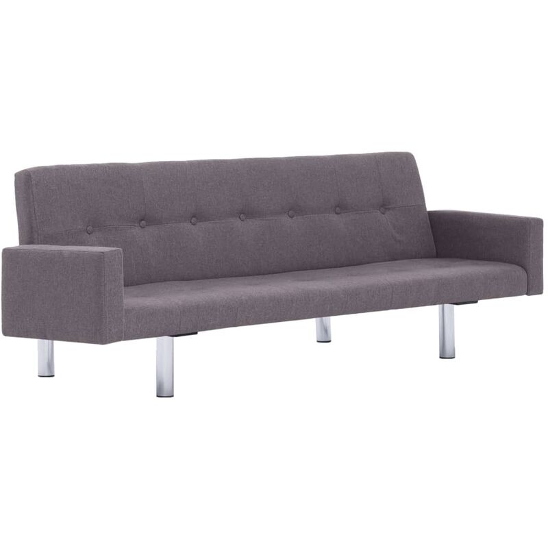 

Sofá Cama con Reposabrazos de Poliéster Gris Taupe - Gris Topo - Vidaxl
