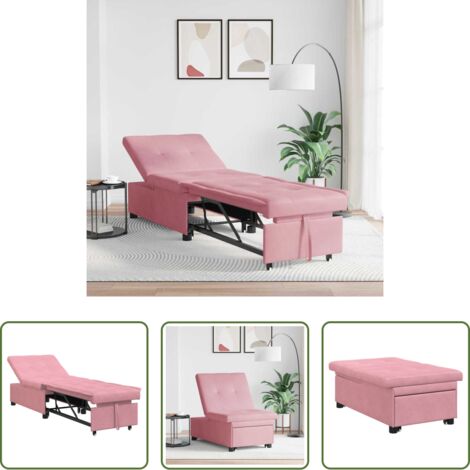 Sofá cama convertible -  Sofá cama Rosa 194 x 67 x 82 cm Terciopelo