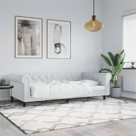 Sofá cama cuero sintético blanco 80x200 cm vidaXL