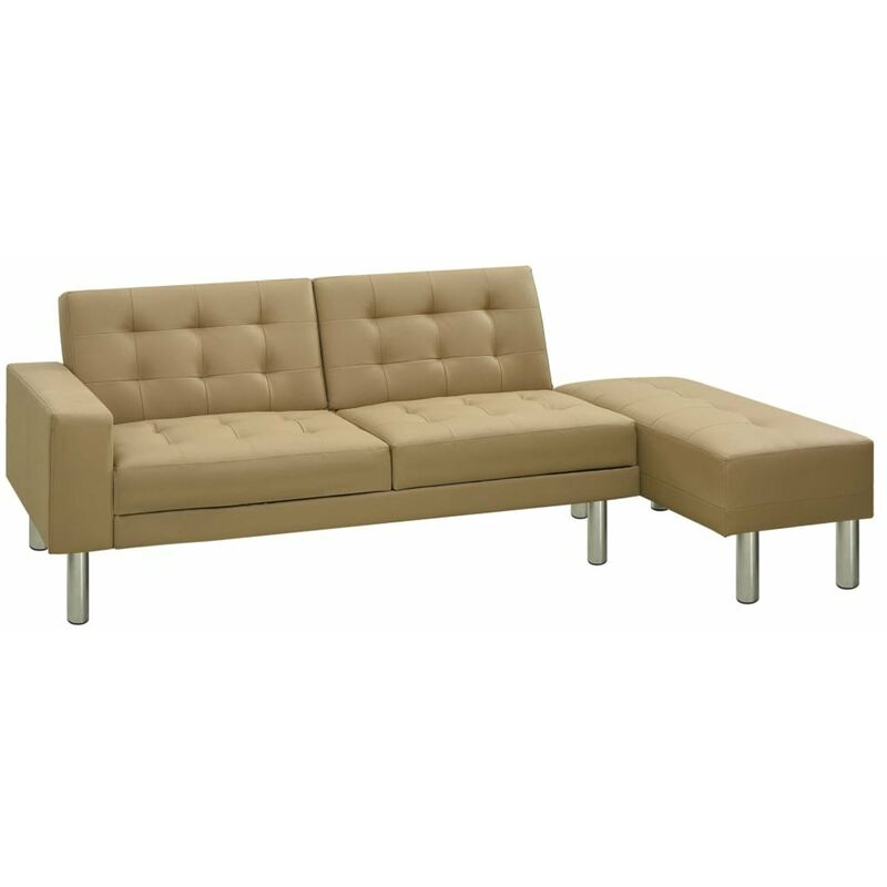 

Sofa cama cuero sintetico color capuchino