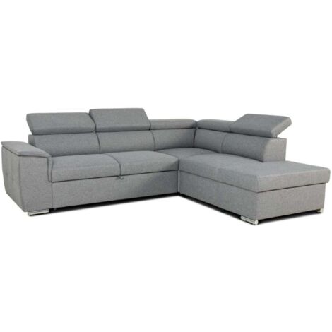 Sofá Cama Daitana de Sala en Color Gris con Respaldo Reclinable y Arcón 260x77/94x216 cm