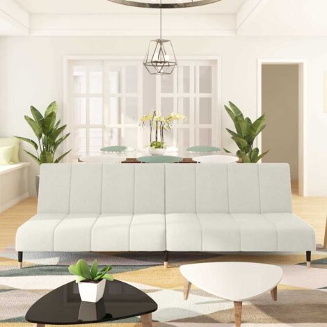 Sofá cama de 2 plazas terciopelo color crema