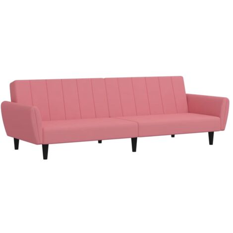 Sofá cama de 2 plazas terciopelo rosa vidaXL