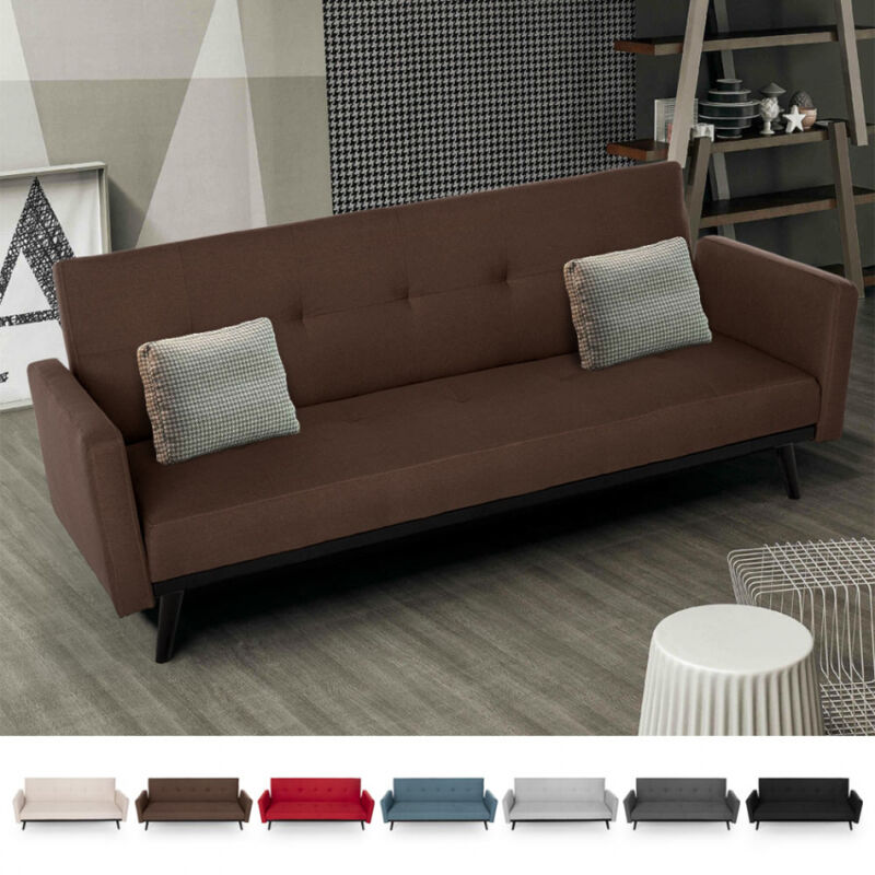 

Sofá cama de 3 plazas en tejido clic clac reclinable de diseño nórdico Tulum | Color: Marrón