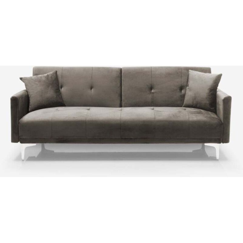 

Sofá cama de 3 plazas diseño moderno click clac de terciopelo Villolus | Beige