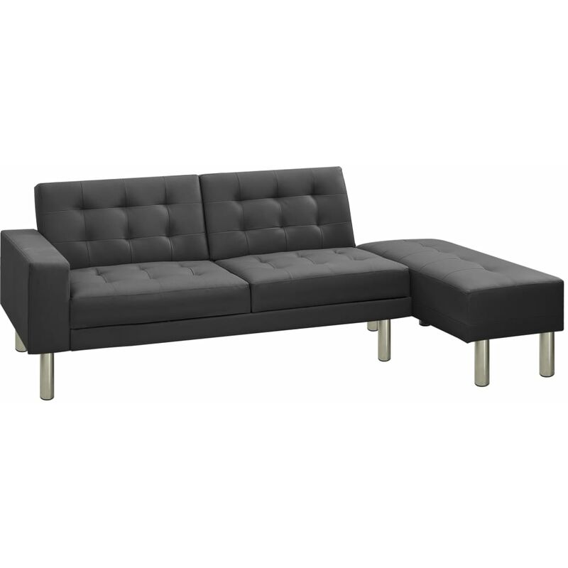 

Sofá cama de cuero artificial gris