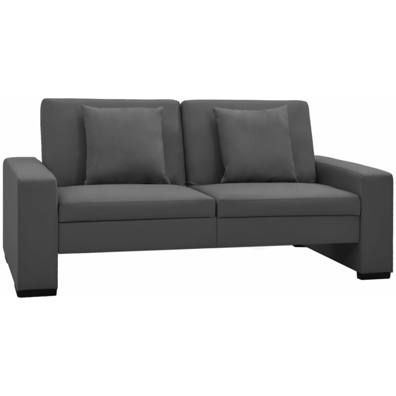 

Sofá Cama de Cuero Sintético Gris - Gris - Vidaxl