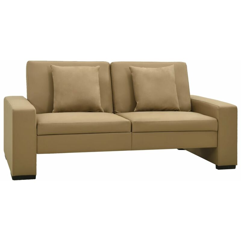 

vidaXL Sofá Cama de Cuero Sintético Capuchino - Marrón