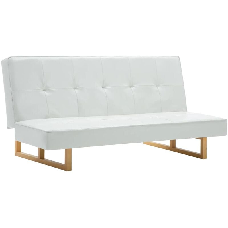 

Sofá cama de cuero sintético blanco