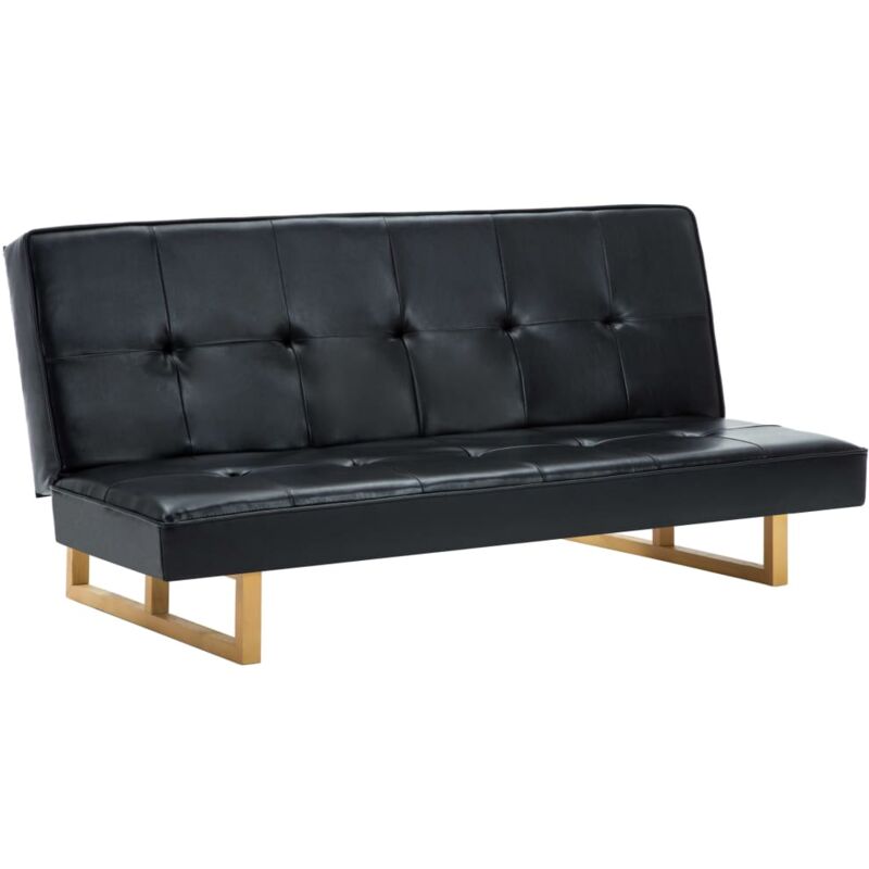 

vidaXL Sofá Cama de Cuero Sintético Negro - Negro