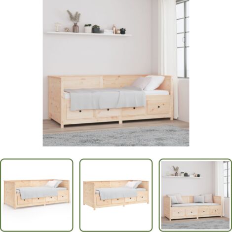 Sofá cama de madera -  Sofá cama sin colchón madera maciza de pino 80x200 cm