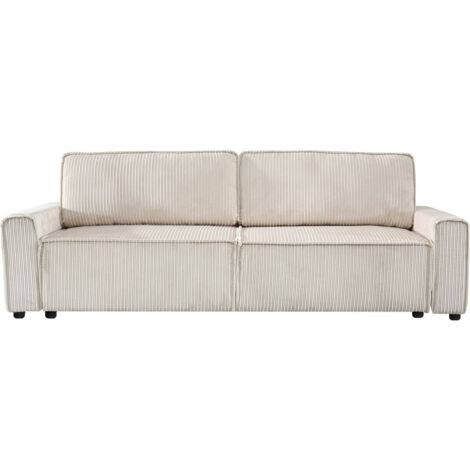 Sofá cama de pana "Montaigne" - 3 plazas - Beige
