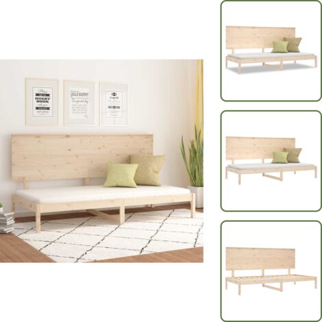 Sofá cama de pino - vidaXL Sofá cama sin colchón madera maciza de pino 80x200 cm - Sofá cama para invitados