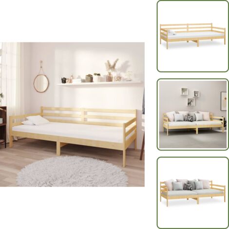 Sofá cama de pino - vidaXL Sofá cama sin colchón madera maciza de pino 90x200 cm - Sofá cama para huéspedes