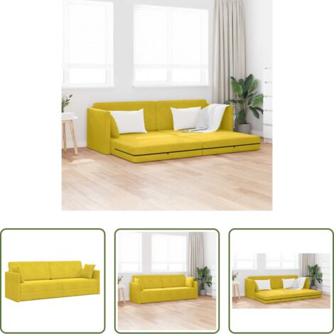 Sofá cama de piso -  Sofá-cama de piso 200cm Amarillo Terciopelo