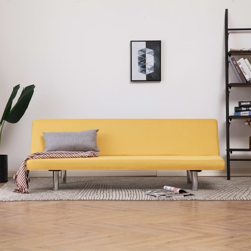 

Sofá cama de poliéster amarillo