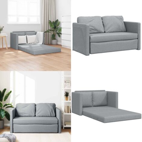 Sofá cama de suelo 2 en 1 tela gris claro 112x174x55 cm - Sofá de suelo - Cama de suelo