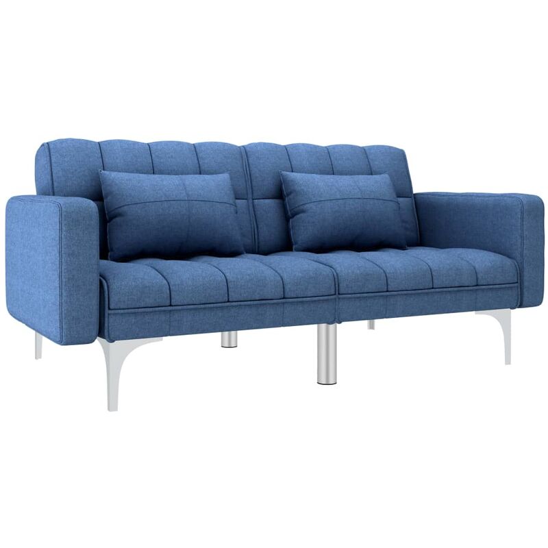

Sofá cama de tela azul