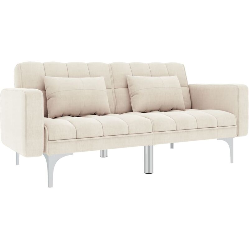 

Sofá cama de tela blanco crema