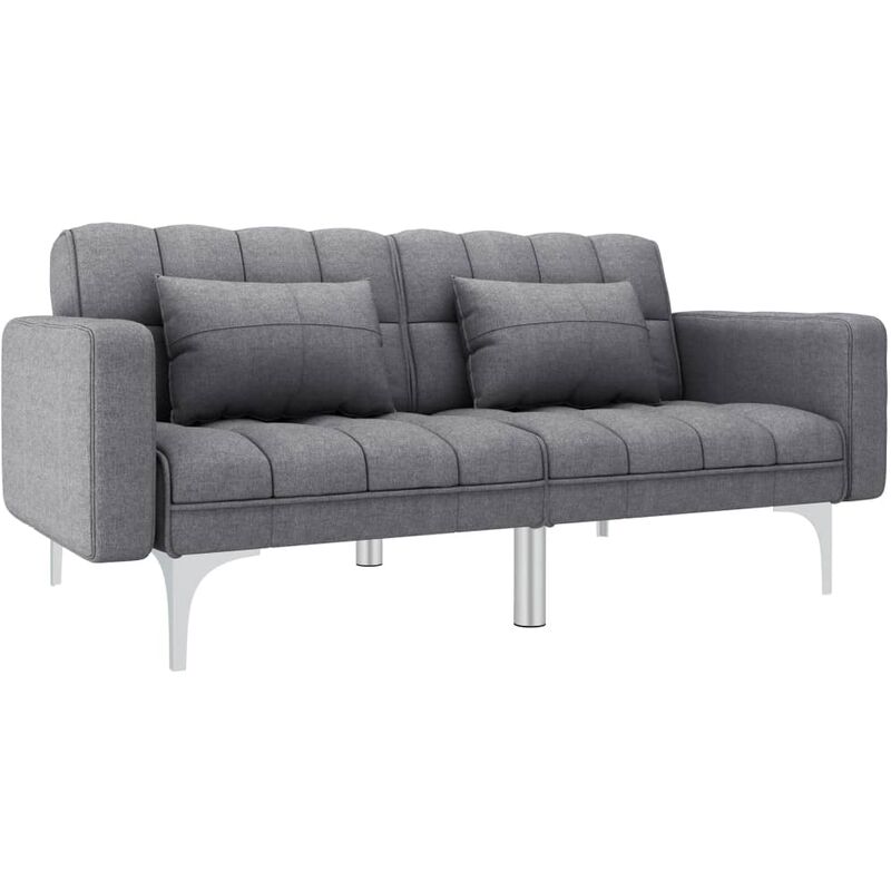 

Sofa cama de tela gris claro