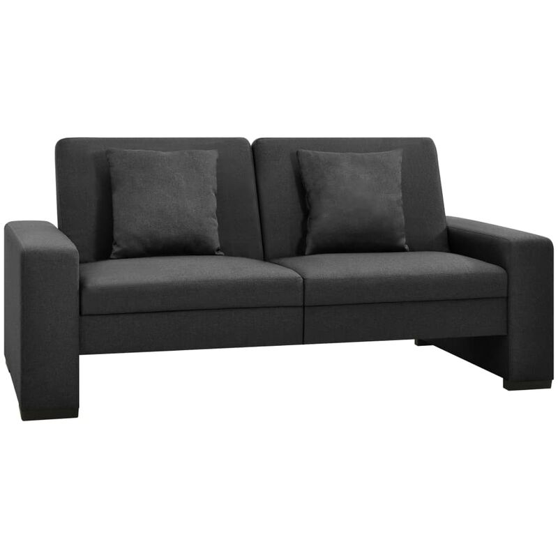 

Sofá cama de tela gris oscuro