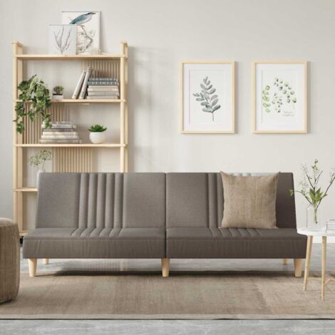 Sofá cama de tela gris taupe vidaXL