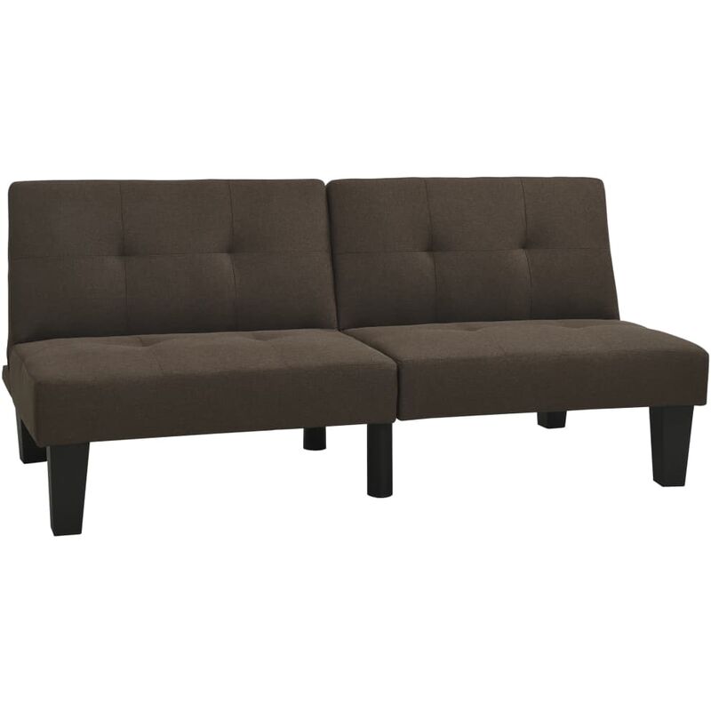 

Sofá Cama de Tela Marrón Oscuro - Marrón - Vidaxl
