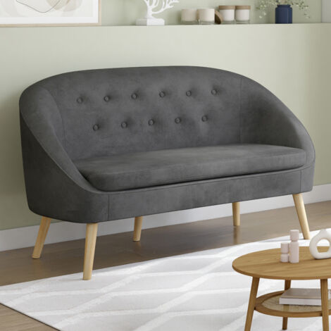 Sofá cama de terciopelo gris SONIA