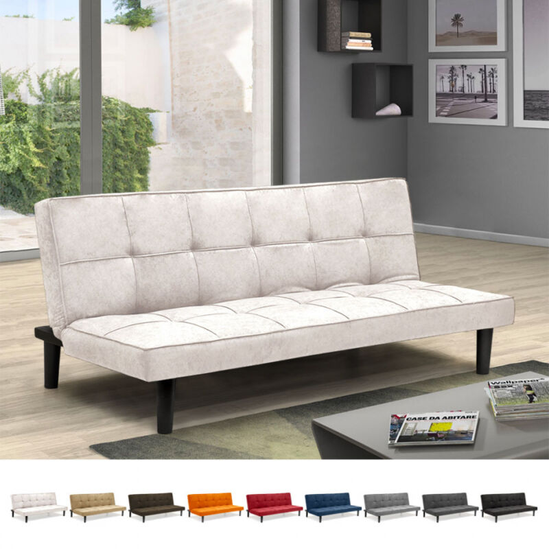 

Sofá Cama Diseño En Tejido 2 Plazas para casa y oficina Giada | Color: Blanco