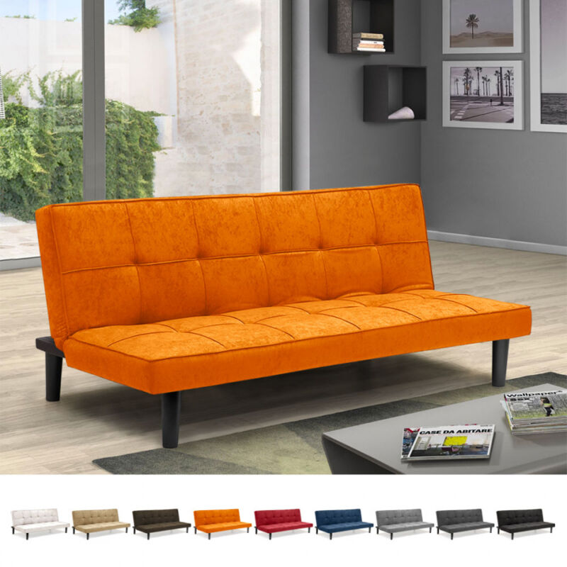 

Sofá Cama Diseño En Tejido 2 Plazas para casa y oficina Giada | Color: Naranja