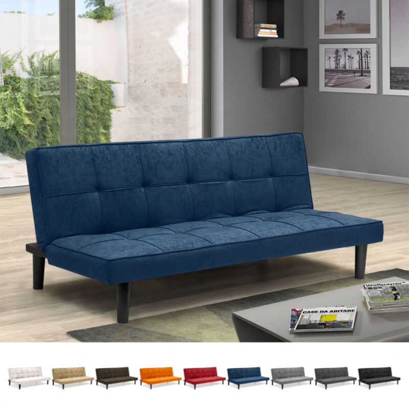 

Sofá Cama Diseño En Tejido 2 Plazas para casa y oficina Giada | Color: Azul Marino