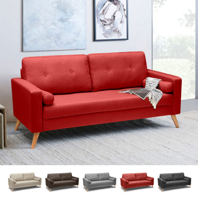 

Sofá Diseño Moderno Estilo Escandinavo En Tejido De Primera Calidad 3 Plazas Acquamarina | Color: Rojo