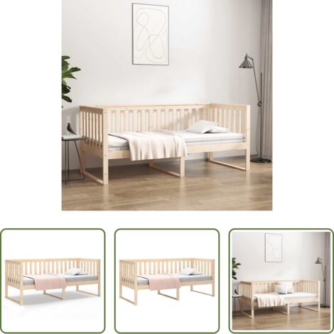 Sofá cama -  Diván sin colchón 100x200 cm madera maciza de pino