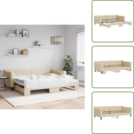 Sofá cama doble - vidaXL Sofá cama nido tela crema 90x200 cm - Sofá cama moderno