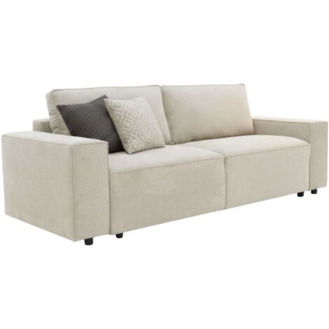Sofá Cama Dutch para Salón Comedor Estilo Contemporáneo en Color Beige de 3 Plazas y con Arcón 239 cm