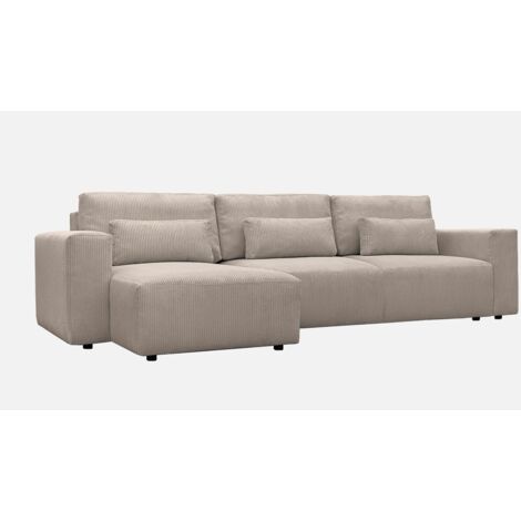 Sofá cama esquinero convertible de pana fina, 5 plazas