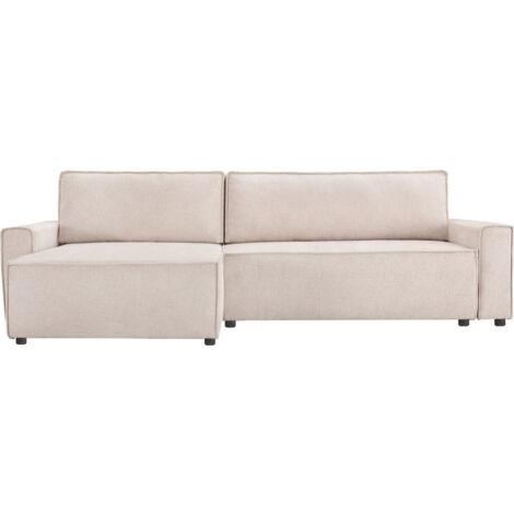 Sofá cama esquinero "Montaigne" de tela texturizada - 4 plazas - Beige