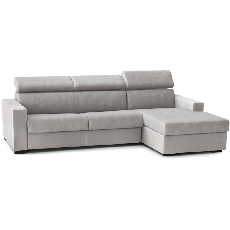 

Sofá cama esquinero Sonia, Made in Italy, Apertura giratoria con colchón y red incluidos, con península de almacenamiento derecha, con reposabrazos