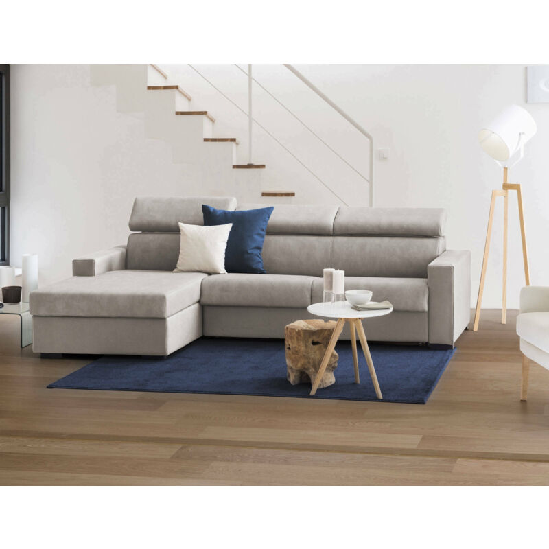 

Sofá cama esquinero Sonia, Made in Italy, Apertura giratoria con colchón y red incluidos, con península de almacenamiento izquierda, con apoyabrazos