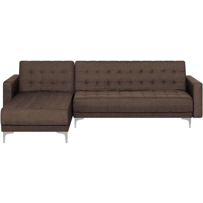 

Sofá cama esquinero 4 plazas tapizado marrón oscuro derecho ABERDEEN