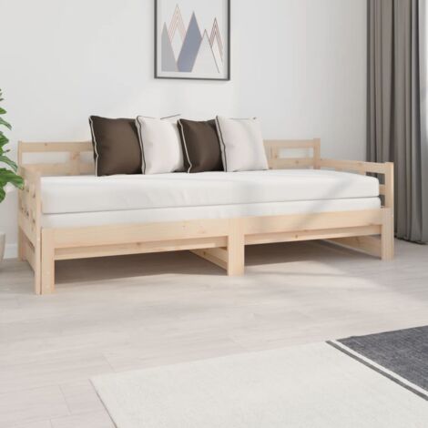 TORANA Sofá cama extraíble madera maciza de pino 2x(80x200) cm