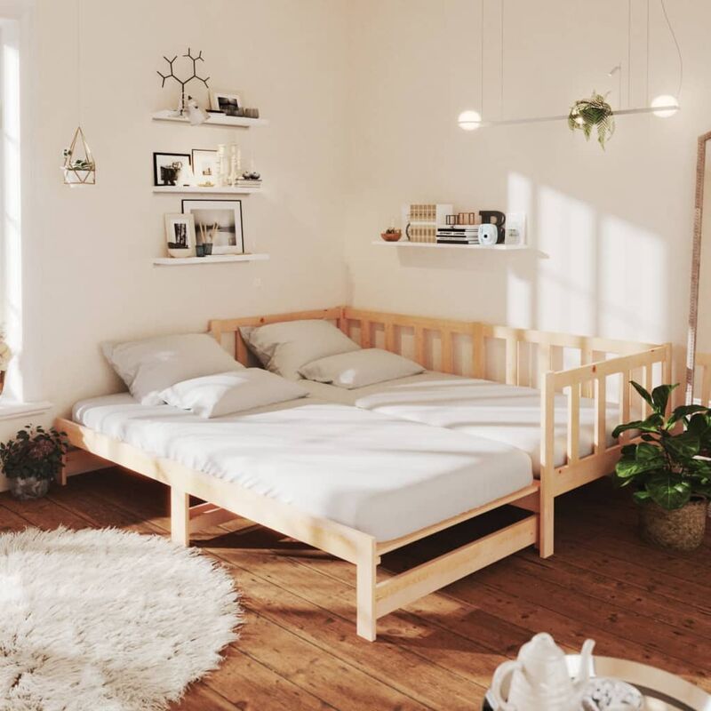 

Sofá cama extraíble madera maciza de pino 2x(90x200) cm