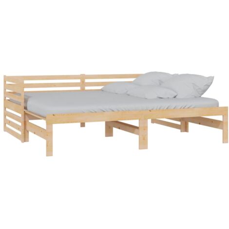 Sofá cama extraíble madera maciza de pino 2x(90x200) cm Multicolor