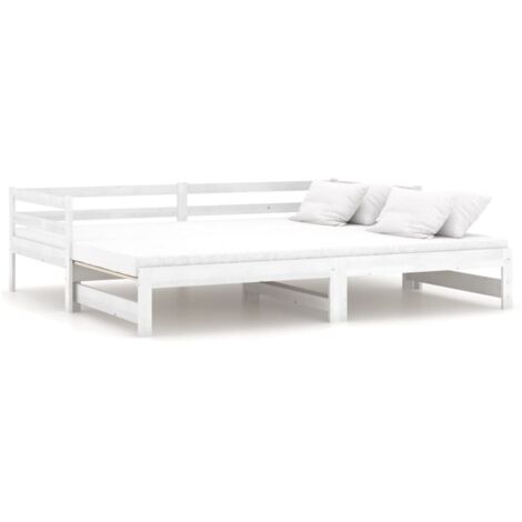 Sofá cama extraíble madera maciza de pino 2x(90x200) cm Multicolor