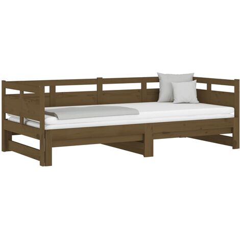 Sofá Cama Extraíble Somier de Salón para Invitado Madera Maciza de Pino vidaXL